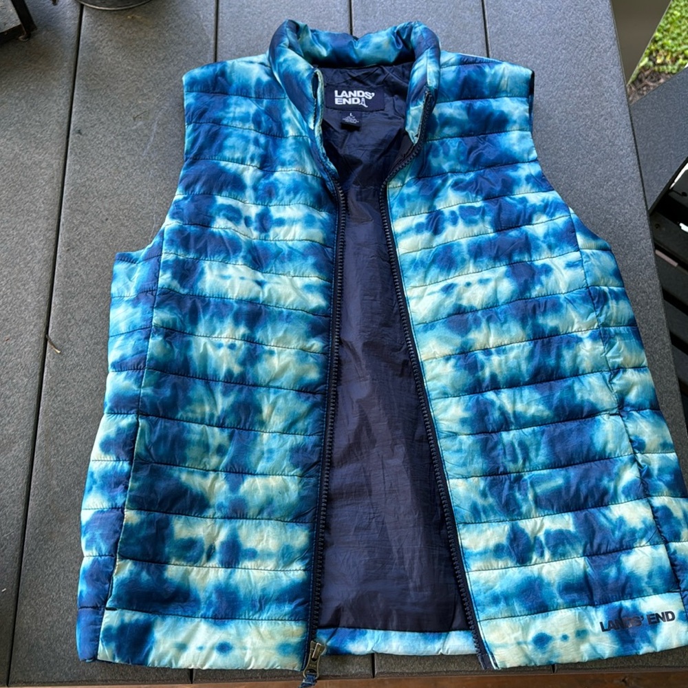 Lands end vest youth 10-12 blue